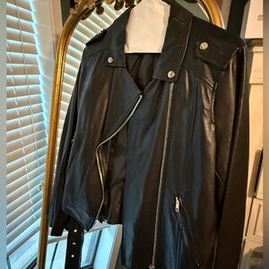 Zenana Outfitters Black Leather Jacket New